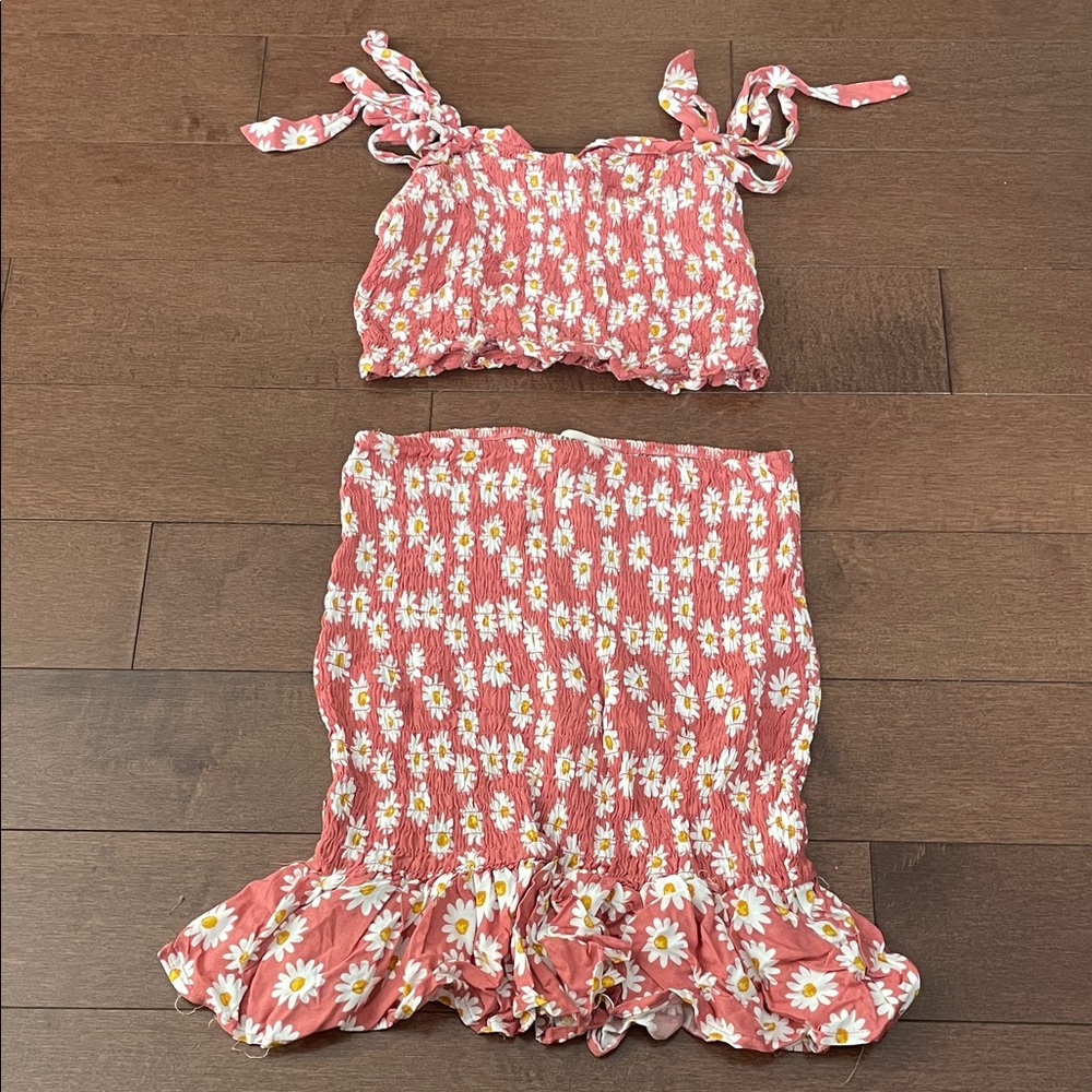 Shosho Pink Floral Two Piece Set